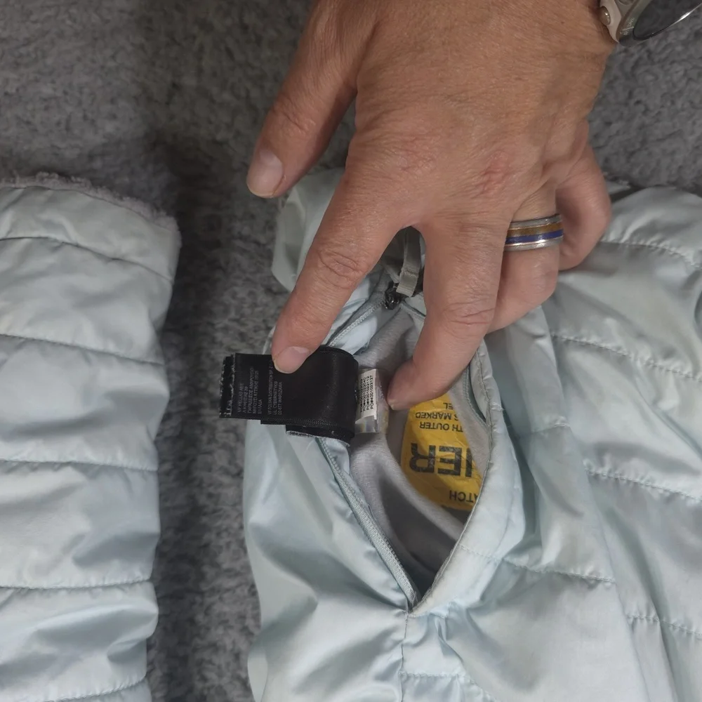 The North Face Reversible MossBud Swirl Girls Blue‎ Jacket - Size XL Ski Hiking